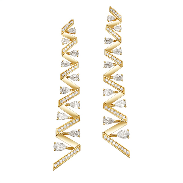18K Diamond Dangling Earrings